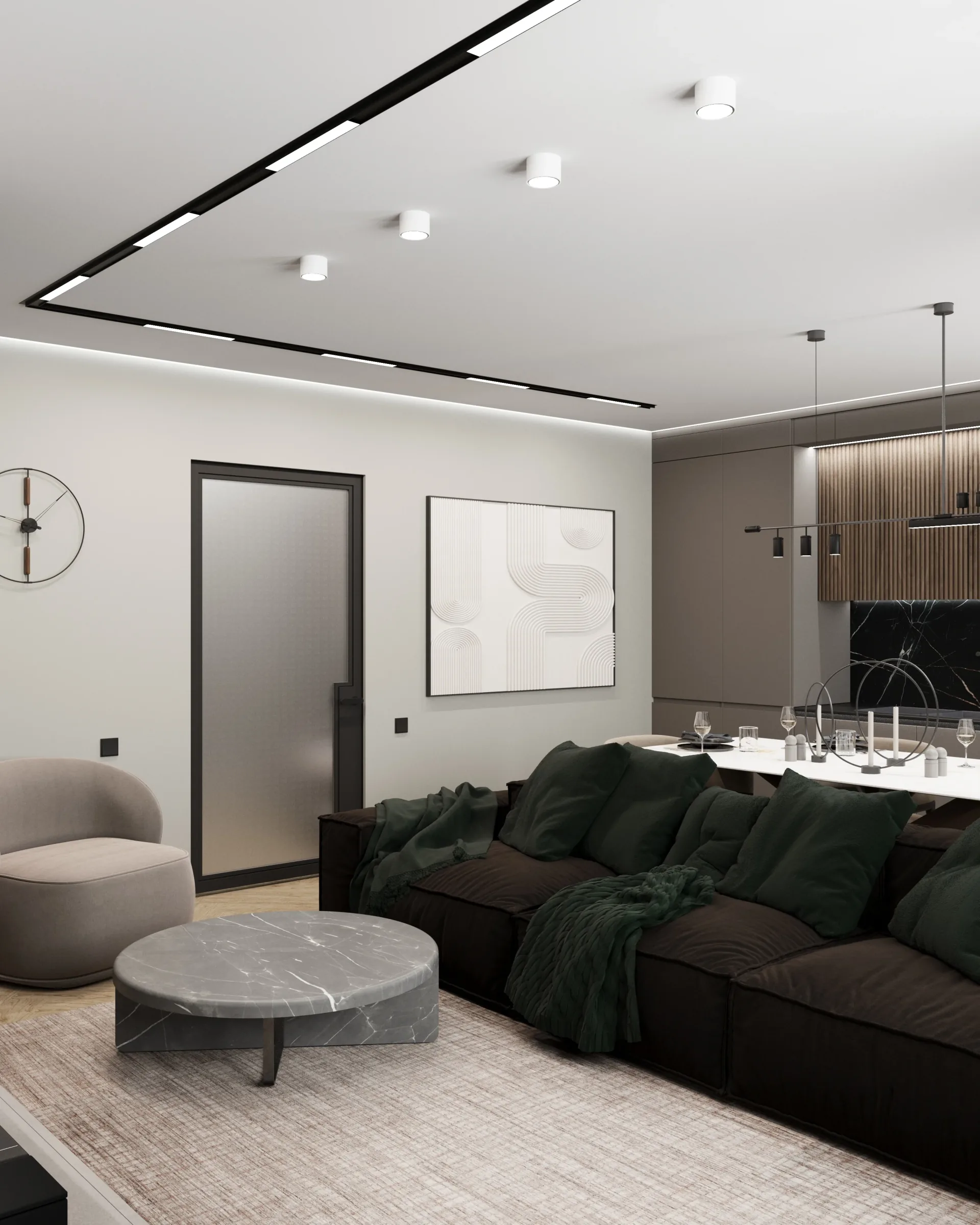 Квартира-студия на Ленина 17 - кухня-гостиная 5