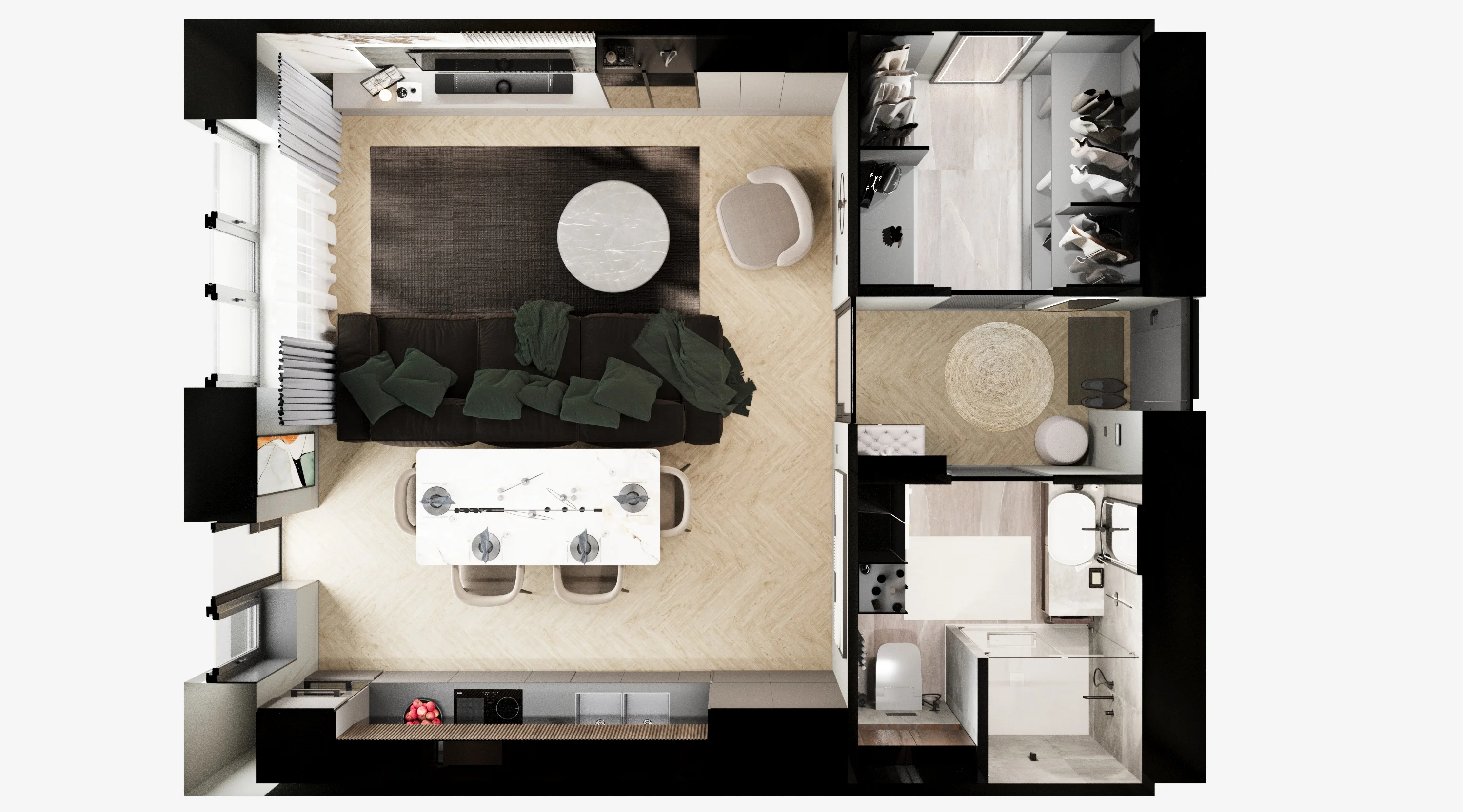 Планировка - Квартира-студия на Ленина 17